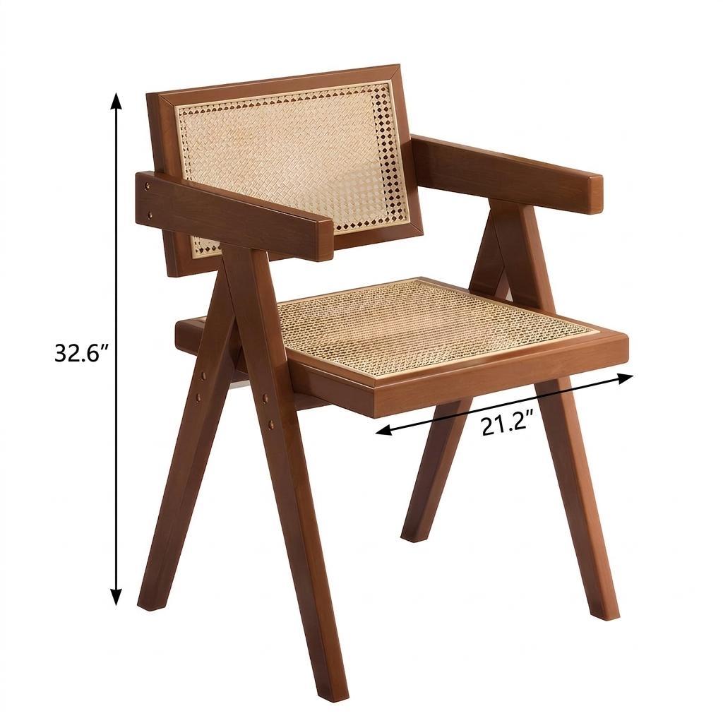 Set of Two Natural Solid Wood Dining Side Chairs