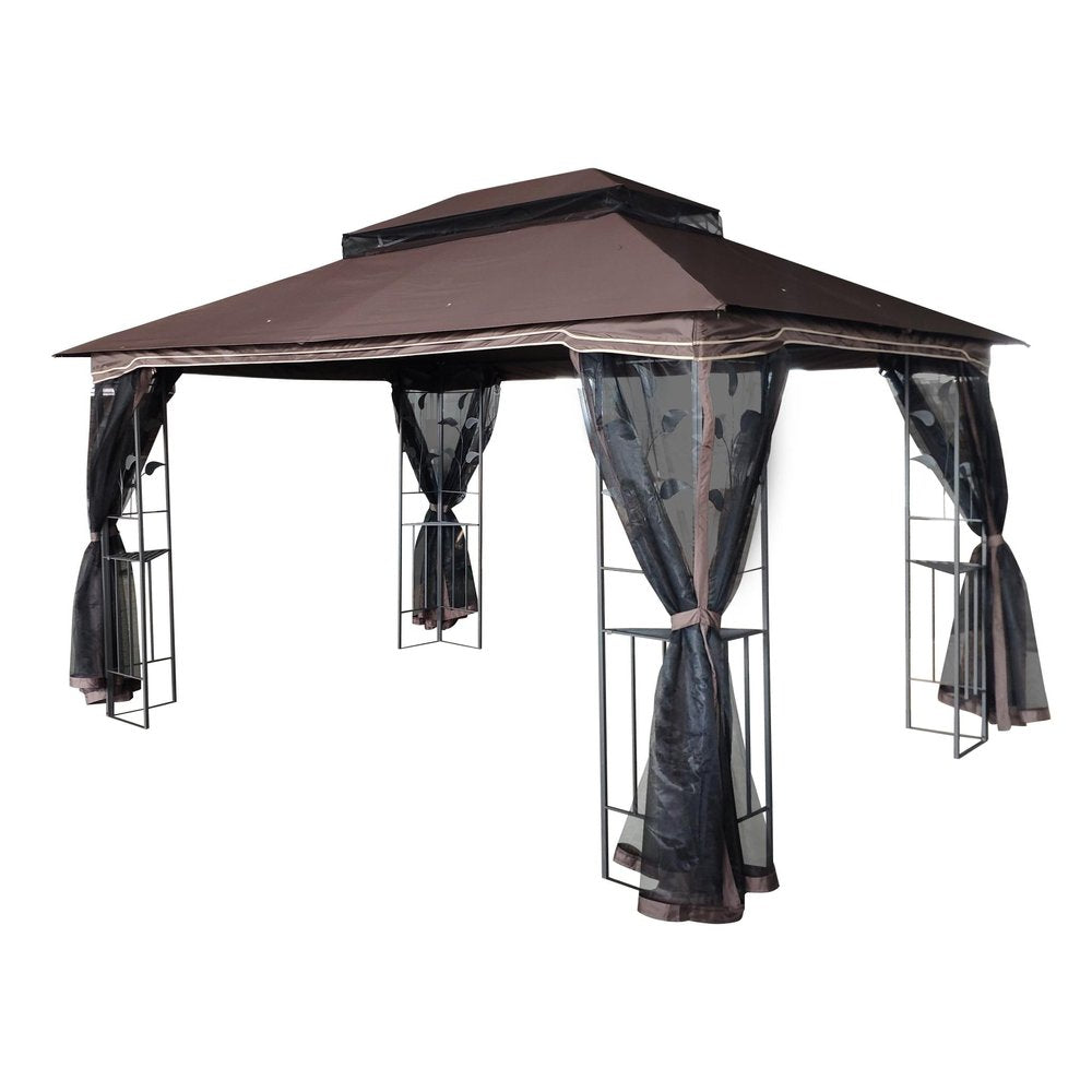 157" X 157" Gray Metal Gazebo