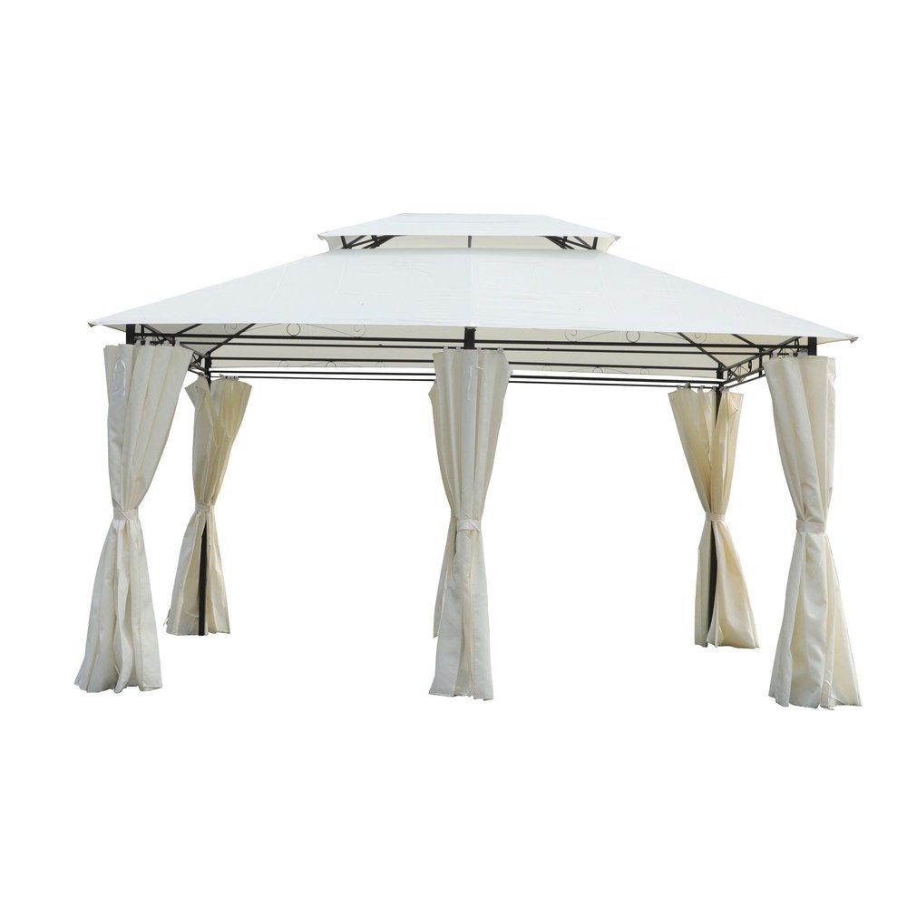 157" X 157" Gray Metal Gazebo
