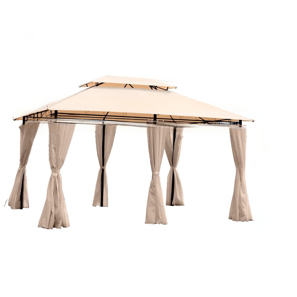 157" X 157" Gray Metal Gazebo