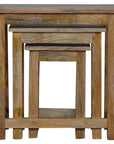 Country Solid Wood Stool Set of 3