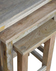 Country Solid Wood Stool Set of 3