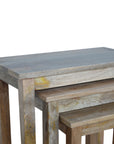 Country Solid Wood Stool Set of 3