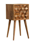 Mini Cube Carved 2 Drawer Nightstand