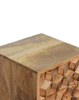 Mini Cube Carved 2 Drawer Nightstand