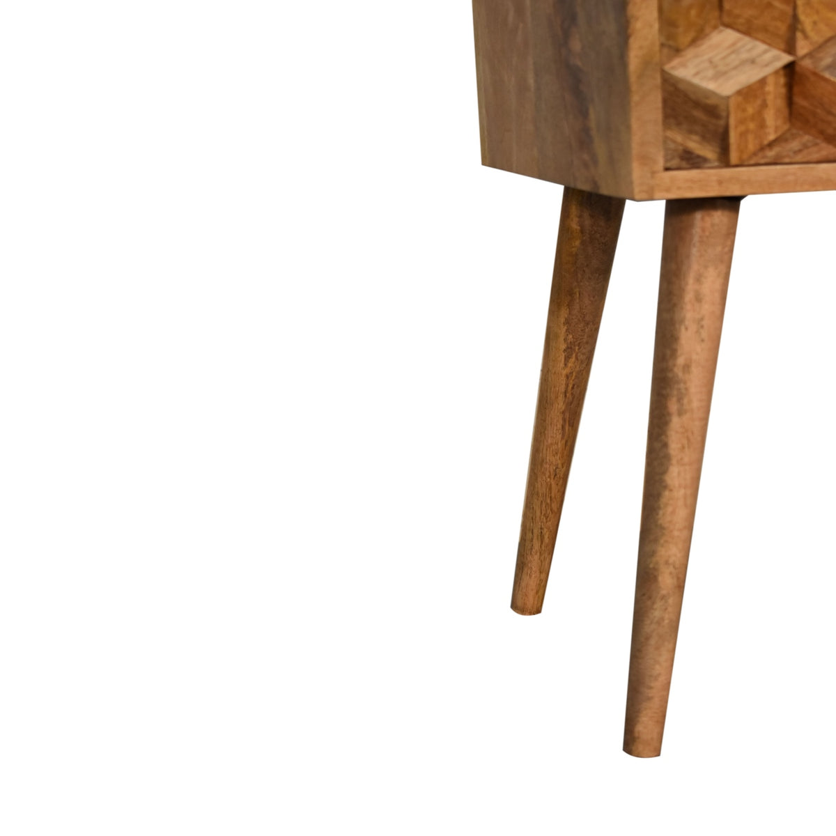 Mini Cube Carved 2 Drawer Nightstand