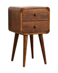 Mini Chestnut Curved Nightstand