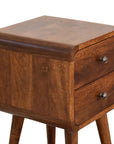 Mini Chestnut Curved Nightstand