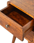 Mini Chestnut Curved Nightstand