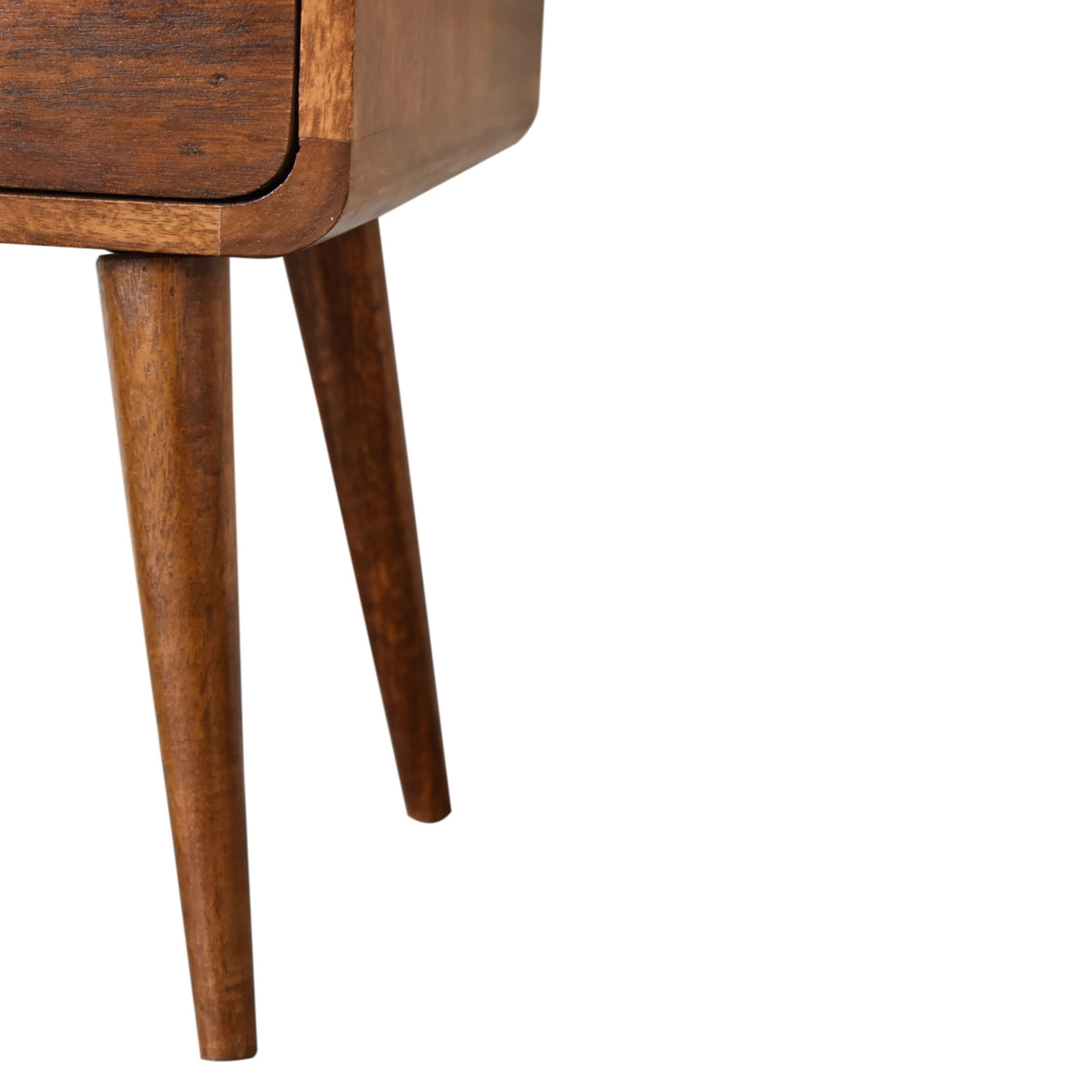 Mini Chestnut Curved Nightstand