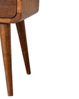 Mini Chestnut Curved Nightstand