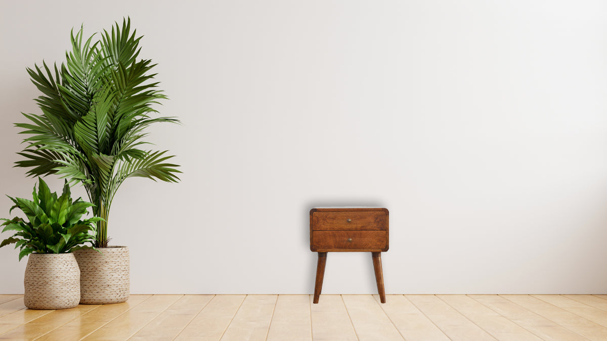 Curved Chestnut Nightstand