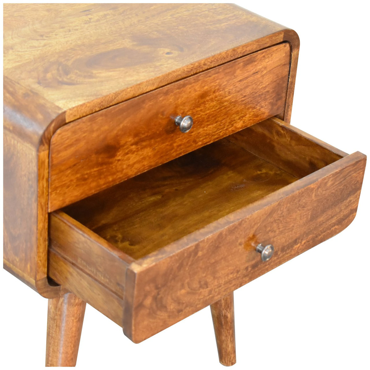 Curved Chestnut Nightstand
