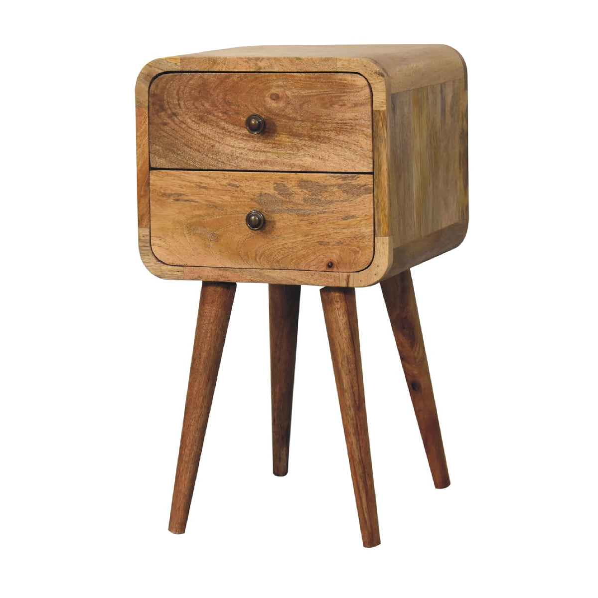 Mini Oak-ish Curved Nightstand