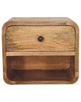 Mini Oak-ish Floating Open Nightstand