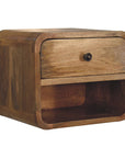 Mini Oak-ish Floating Open Nightstand