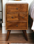 4 Drawer Multi Chestnut Nightstand
