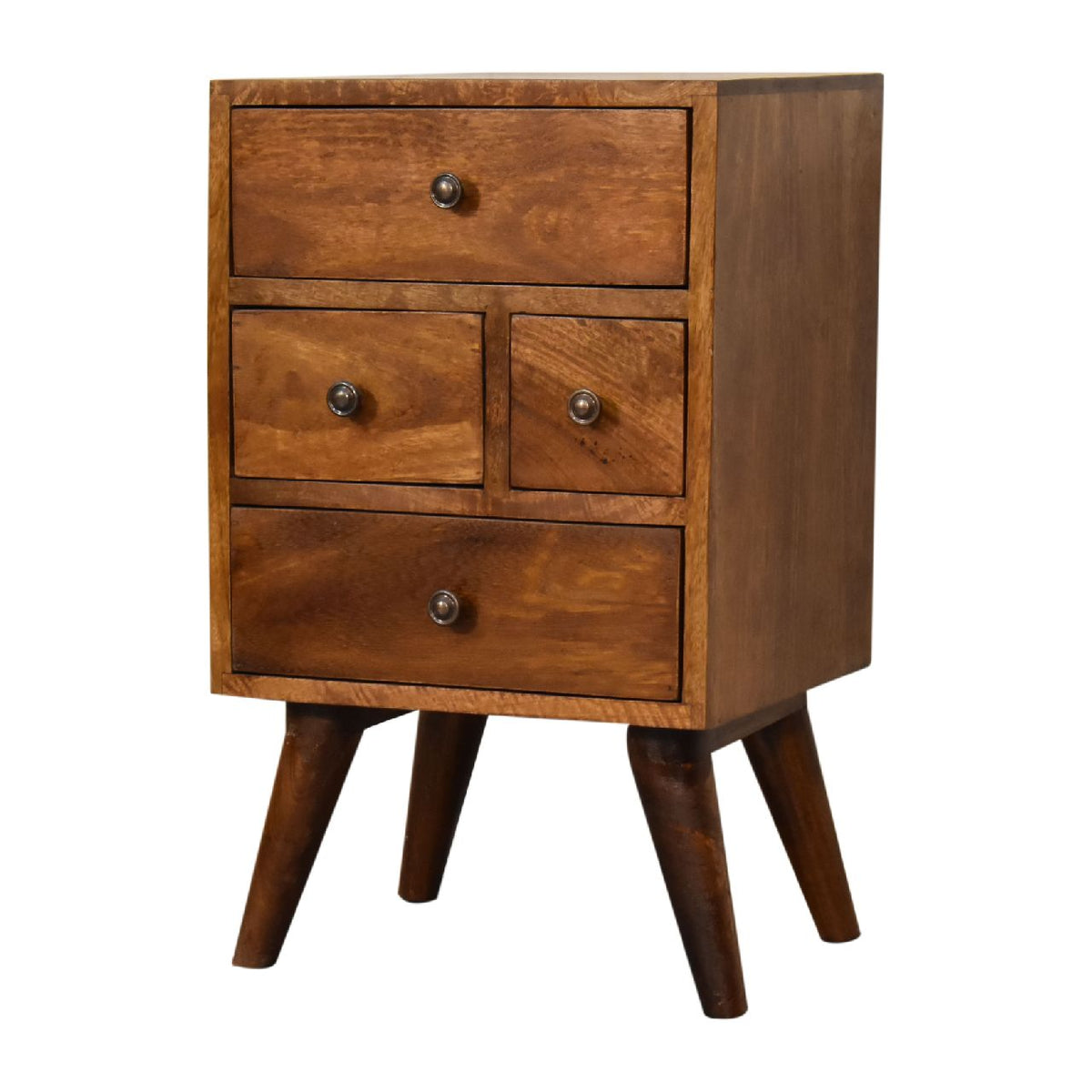 4 Drawer Multi Chestnut Nightstand
