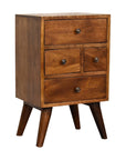 4 Drawer Multi Chestnut Nightstand