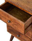 4 Drawer Multi Chestnut Nightstand