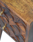 Mini Chestnut Cube 2 Drawer Nightstand