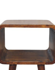 Mini Chestnut Curved Open Nightstand