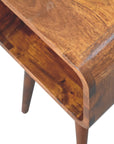 Mini Chestnut Curved Open Nightstand