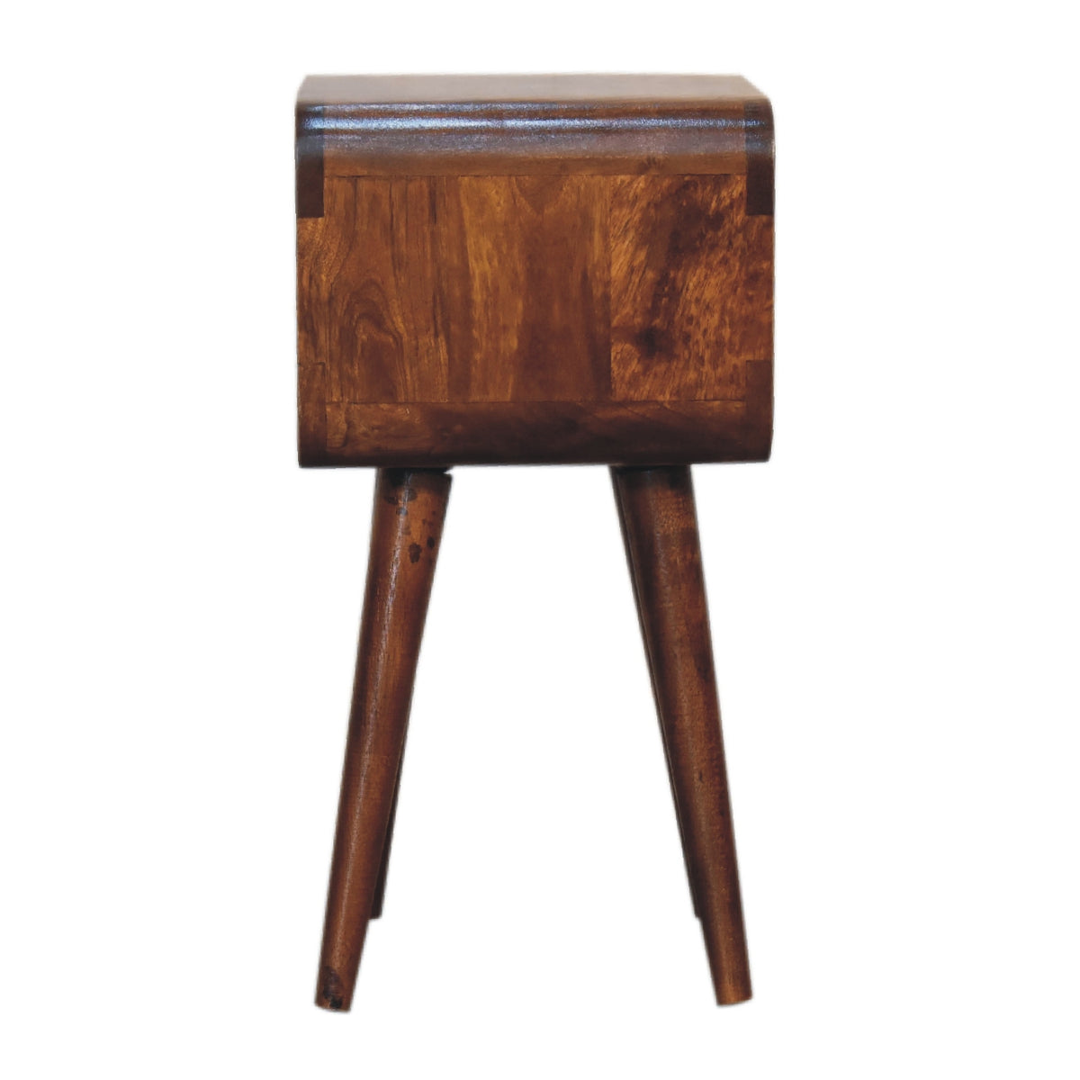 Mini Chestnut Curved Open Nightstand