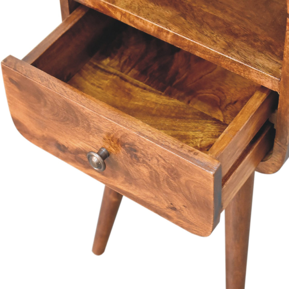 Mini Chestnut Curve Open Nightstand