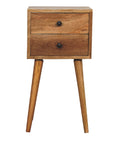 Mini 2 Drawer Oak-ish Nightstand