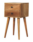 Mini 2 Drawer Oak-ish Nightstand