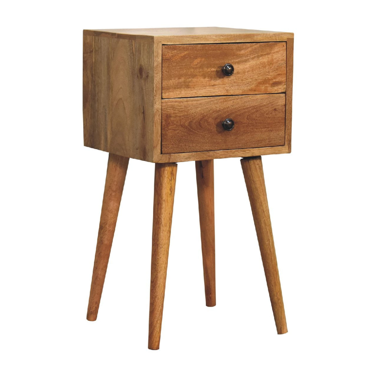 Mini 2 Drawer Oak-ish Nightstand
