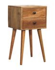 Mini 2 Drawer Oak-ish Nightstand