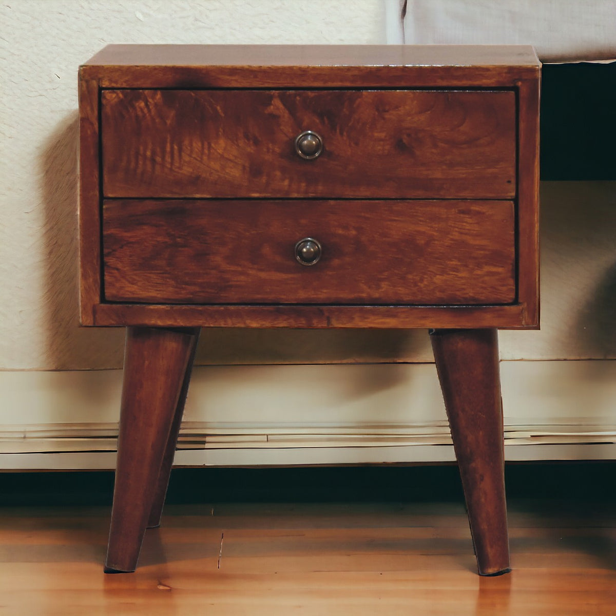 Mini Chestnut Modern Nightstand