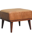 Tan Buffalo Leather Tan Footstool