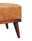 Tan Buffalo Leather Tan Footstool