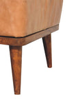 Tan Buffalo Leather Tan Footstool