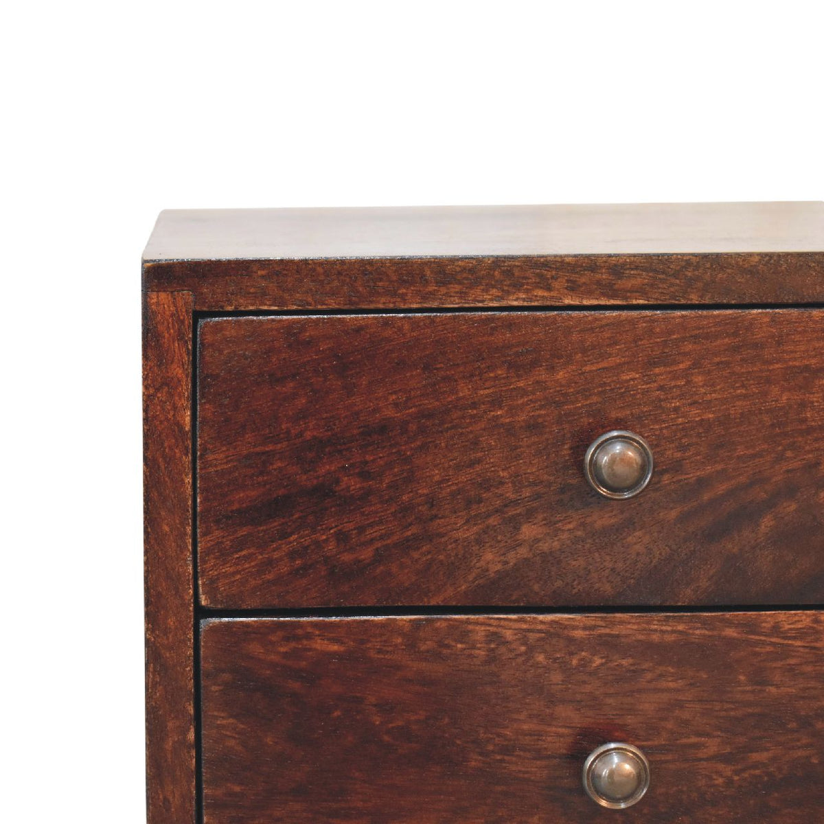Mini 2 Drawer Walnut Nightstand