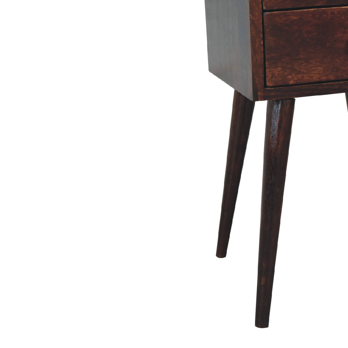 Mini 2 Drawer Walnut Nightstand
