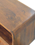 Triple Curved Chestnut Console Table