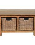 Rattan Basket Linen Bench