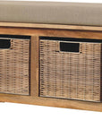 Rattan Basket Linen Bench