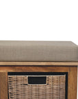 Rattan Basket Linen Bench