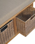Rattan Basket Linen Bench