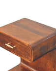 Chestnut T-Bar Rounded Bedside