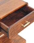 Chestnut T-Bar Rounded Bedside