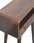 Mini California Walnut Curved Console Table