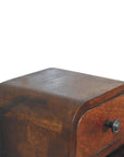 Extra Mini Curved Chestnut Bedside with Open Slot
