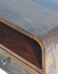 Large Chestnut Curve Upper Slot Floating Bedside