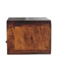 Large Chestnut Curve Upper Slot Floating Bedside